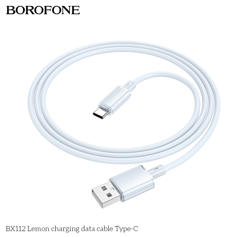 BOROFONE BX112 Lemon USB-A to USB-C cable NZ 5